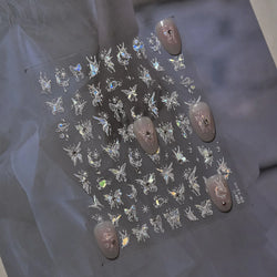Dreamy Moon Stars Love Heart Butterfly Bowknot Lace Shiny Starburst Ribbon Delicate Adhesive Nail Art Stickers Manicure Decals (Online Order Only)