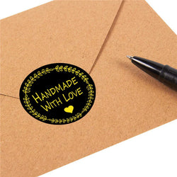 100-500pcs Round Natural Hand Made Stickers Seal Labels Cute Sticker For Cake Packaging Labels Sticker Stationery (Online Order Only)