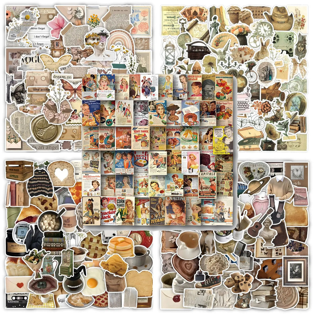 50pcs Retro Graffiti Stickers Waterproof Laptop Phone Car Skateboard Luggage Motorcycle (Online Order Only)