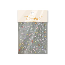 Dried Flower Butterfly Wildflowers Daisy Lily Moth Orchid Garden Self Adhesive Nail Art Stickers Chic Manicure Decals Wholesale (ONLINE ORDER ONLY)