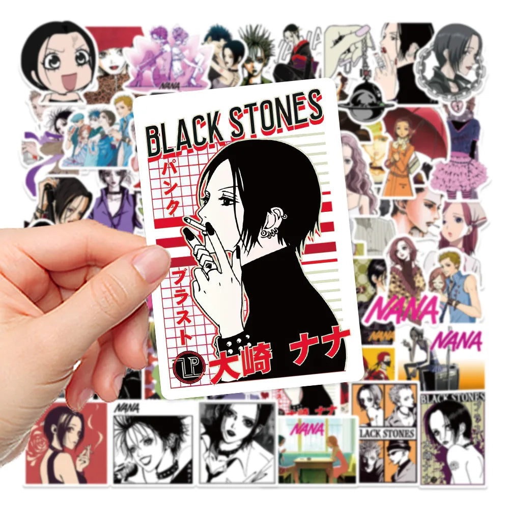 50PCS Anime NANA Stickers Cool Graffiti Decals DIY Decoration for Phone Laptop Stationery PVC Waterproof Sticker Toys Gift (Online Order Only)