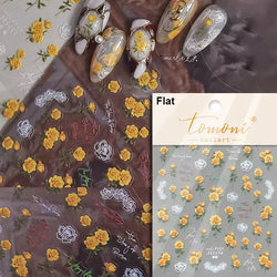 Romantic Candle Holder Lace Rambler Rose Pink Flower Bowknot Candlestick Ribbon Adhesive Nail Art Stickers Shiny Manicure Decals (ONLINE ORDER ONLY)