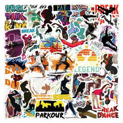 55pcs Graffiti Breakdancer Sticker Set for Laptop, Phone, Car, Scooter, Suitcase, Water Bottle, Stationery, Refrigerator (Online Order Only)