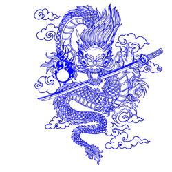 Japane Anime Detachment Car Sticker For Katana And Black Dragon Decoration Movement Style Die Cutting Waterproof PVC Vinyl Decal (ONLINE ORDER ONLY)