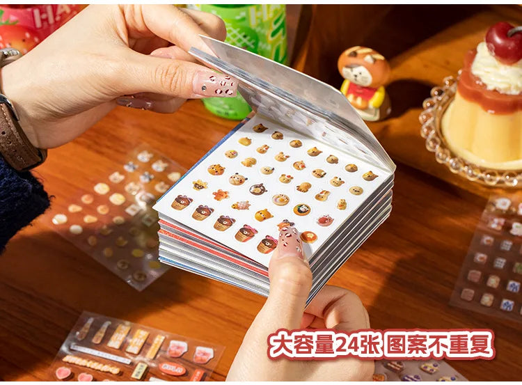 24piece/book Vitality Party Series Cut Film Sticker Book Y2K Journal Handbook Scrapbooking Kawaii Decoration Sticker Gift (ONLINE ORDER ONLY)