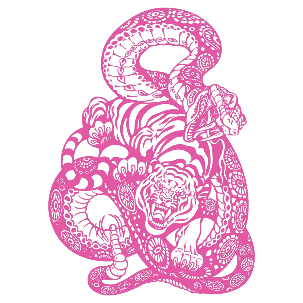Anime Detachment Car Stickers Tiger And Snake Body Big Picture Decoration Movement Style Die Cutting Waterproof PVC Vinyl Decals (ONLINE ORDER ONLY)