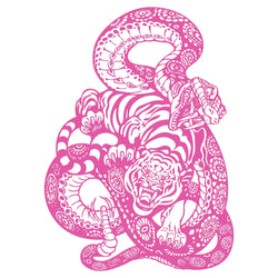 Anime Detachment Car Stickers Tiger And Snake Body Big Picture Decoration Movement Style Die Cutting Waterproof PVC Vinyl Decals (ONLINE ORDER ONLY)