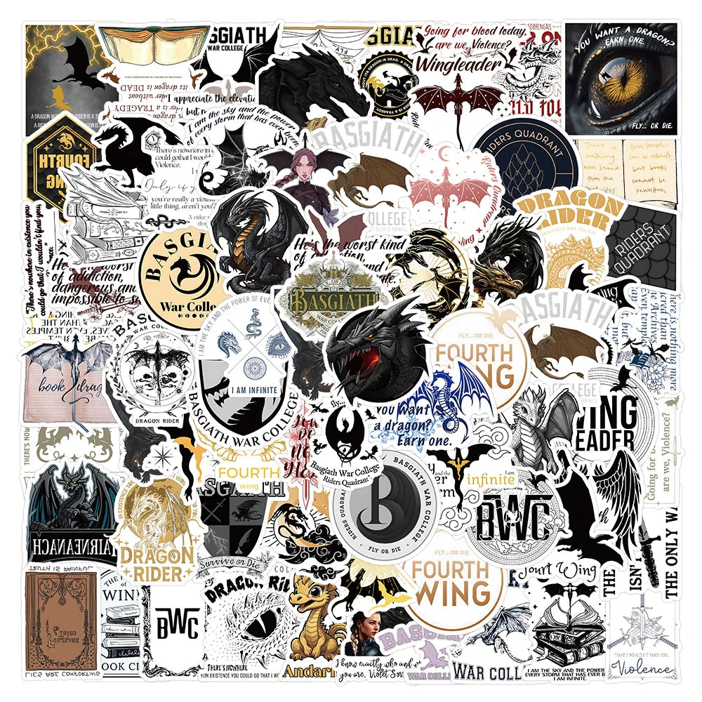 10/30/50/100pcs Fantasy Fourth Wing Novel Dragon Sticker Packs (ONLINE ORDER ONLY)