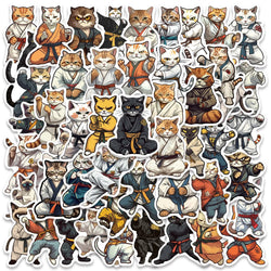 50pcs Cool Cartoon kungfu Cats Stickers Kids Toy DIY Waterproof Graffiti For Luggage Laptop Guitar Phone Car Decals (ONLINE ORDER ONLY)