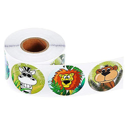500pcs zoo Animals cartoon Stickers for kids classic toys sticker school teacher reward sticker 8 designs pattern tiger (Online Order Only)