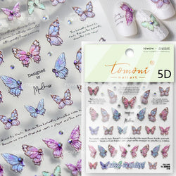 Colourful Butterfly Insect Animals Charming Jelly Special Workmanship 5D Soft Relief Adhesive Nail Art Stickers Manicure Decals (Online Order Only)