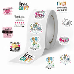 500pcs Cute Reward Stickers Roll with English Thanks Stickers for School Teacher Kids Student Stationery Stickers Kids (Online Order Only)