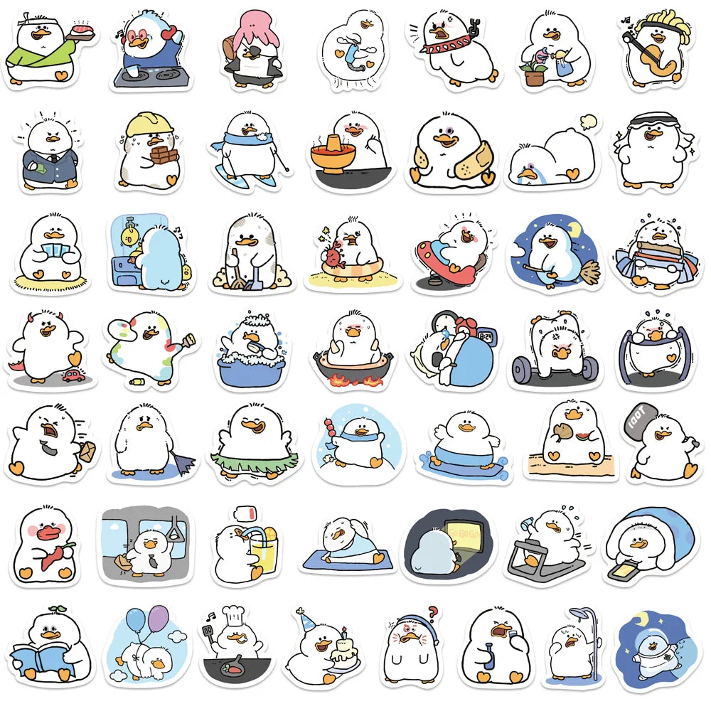100PCS Cute Simple Duck Sticker For Aesthetic Children's Stationery School Supplies Decoration Scrapbooking for Kids (ONLINE ORDER ONLY)