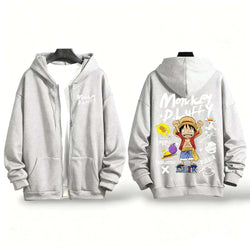 One Piece Anime Zipper Hoodie Y2K Oversized Style (ONLINE ORDER ONLY)