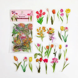 Natural plant collection Green Leaf Decorative PVC Stickers Scrapbooking Label Diary Stationery Album Phone Cup Journal Planner (Online Order Only)
