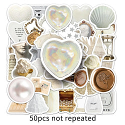 50pcs White Graffiti Stickers for Helmets, Walls, DIY Decoration Wholesale (Online Order Only)