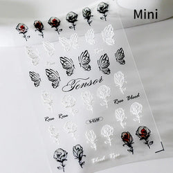 Charming White Shiny Pearl Rhinestone Wings Feathers Crown Moon Stars 3D Self Adhesive Nail Art Sticker Manicure Decal Wholesale (ONLINE ORDER ONLY)