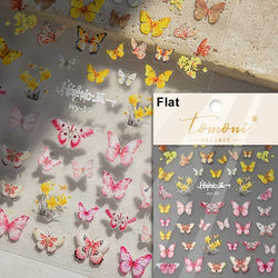 Dreamy Charming Shiny Beautiful Black White Butterfly Flower Love Heart Bowknot 5D Self Adhesive Nail Art Sticker Manicure Decal (ONLINE ORDER ONLY)