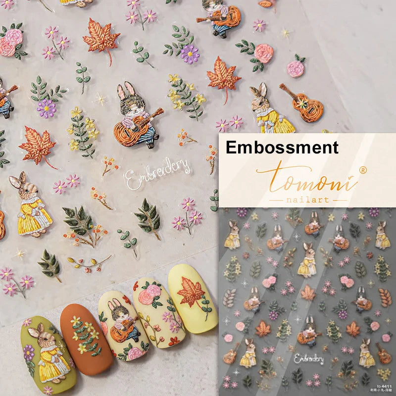 Cookies Chocolate Love Heart Flower Bowknot Rabbit Bunny Lace Bear Star Bouquet Rabbit Adhesive Nail Art Sticker Manicure Decal (ONLINE ORDER ONLY)