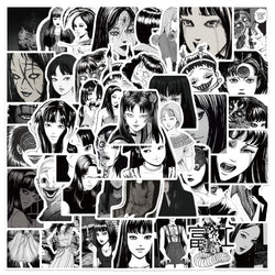 50pcs Junji Ito Horror Graffiti Stickers for Helmet, Wall, Desktop Decoration (Online Order Only)