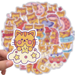 40PCS  Cat MEME Funny Animals Stickers Vintage Toy DIY Kids Notebook Luggage Motorcycle Laptop Refrigerator Decals Graffiti (Online Order Only)