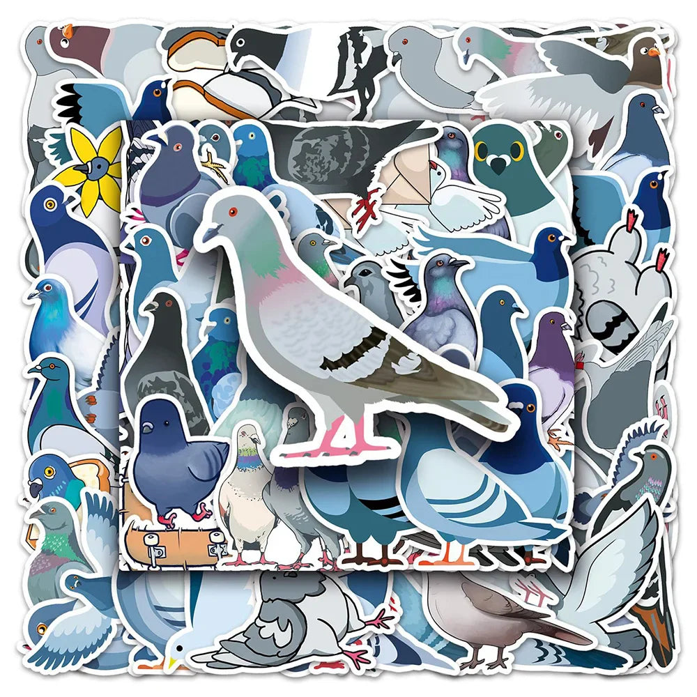 Cartoon Pigeon Stickers Pack - Laptop, Phone, Suitcase, Scrapbook Decals (Online Order Only)