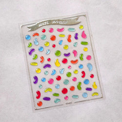 Colourful Graffiti Round Dot Line Water Droplet Cute Comma Geometric Jelly 5D Self Adhesive Nail Art Stickers Manicure Decals (Online Order Only)
