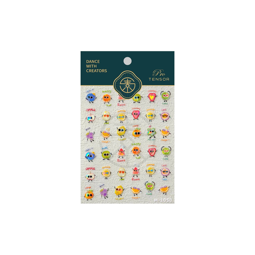 Interesting Joyful Fruits Apple Strawberry Orange Watermelon Grape Lemon Pear Vitamins Colored Nail Art Stickers Manicure Decals (ONLINE ORDER ONLY)