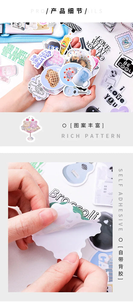 50pcs/lot Korean ins Scrapbook Stickers Life Projector Series Art Craft Sticker Decorative Diary Planner Cute Stationery Sticker (ONLINE ORDER ONLY)