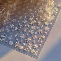 Dressy Embossment Colorful Gradient Snowflakes Laser Silver Christmas Tree Winter Bowknot Santa Nail Art Stickers Manicure Decal (Online Order Only)