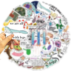 50/100Pcs Cartoon Interesting Chemical Biology Graffiti Stickers Decoration Guitar Notebook Luggage DIY Waterproof Wholesale (ONLINE ORDER ONLY)
