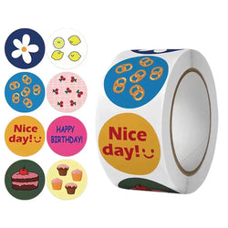 100-500pcs Cute Cartoon Stickers 1inch Reward Sticker Round Rainbow Seal Labels for Handmade Gift Packing Decor Kids (Online Order Only)