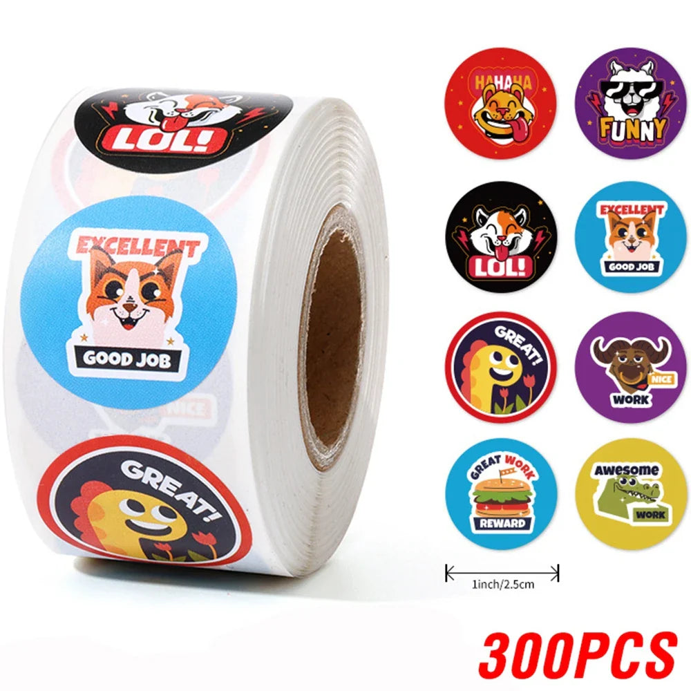 100-500Pcs Teacher Reward Sticker Fun Motivation Animal Sticker For School Teacher Student Stationery Stickers (ONLINE ORDER ONLY)