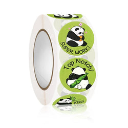 100-500 Pcs 1inch/2.5cm Cute Animal Panda Stickers Roll for Envelope Praise Reward Student Work Label Stationery Seal Lable (ONLINE ORDER ONLY)