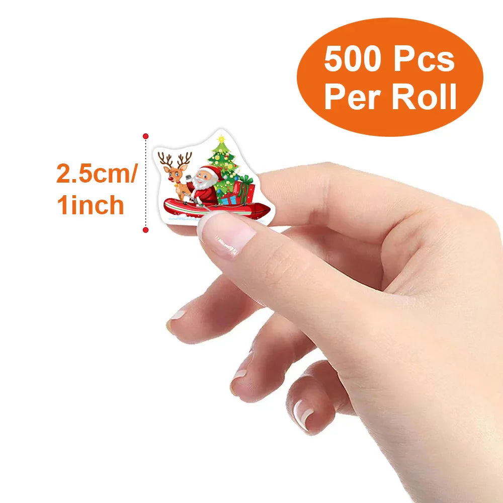 100-500pcs New Christmas Stickers Children Stickers Cute Cartoon Packaging Stickers Photocard Decor Lables for Kid Stationery (ONLINE ORDER ONLY)