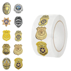 500pcs Police Badge Stickers for Children Kids Rolling Reward Roll Stickers Small Packaging Pack Stickers Photocard Decor Lables (ONLINE ORDER ONLY)