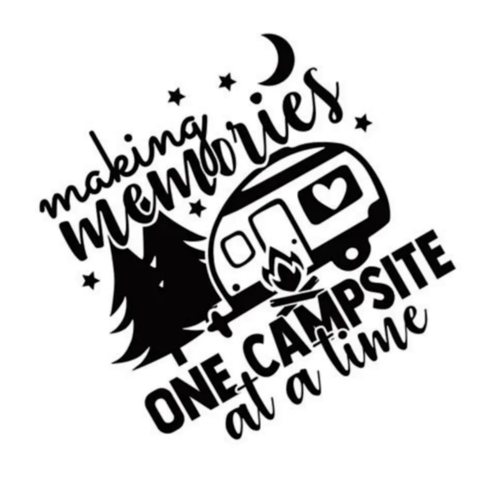Van Camper Decal Auto Truck SUV Campers RV Van Window Bumper Making Memories One Campsite at A Time Vinyl Decoration Car Sticker (ONLINE ORDER ONLY)