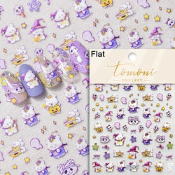 Cat Eye Shiny Blue Purple Spider Cross Love Heart Star Snake Web Jelly Thrilling Nail Art Stickers Manicure Decals Halloween (ONLINE ORDER ONLY)