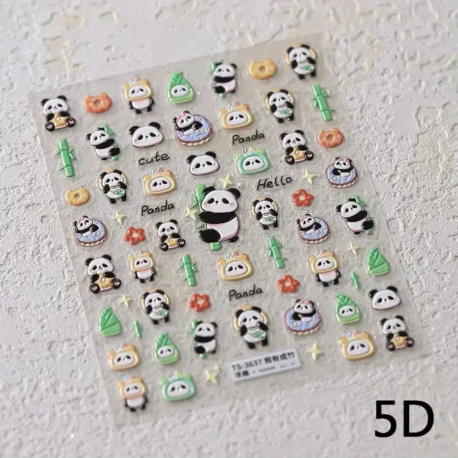 Cute Mango Dog Puppy Bear Bichon Blueberries Strawberry Cake Fruit Juice Desserts Corgi Adhesive Nail Art Sticker Manicure Decal (Online Order Only)