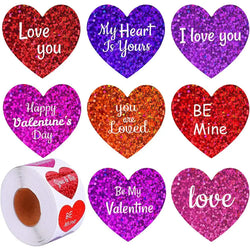 100-500pcs Valentine's Day stickers Heart Thank You adhesive label new year Birthday Party Handmade Decoration stickers (Online Order Only)