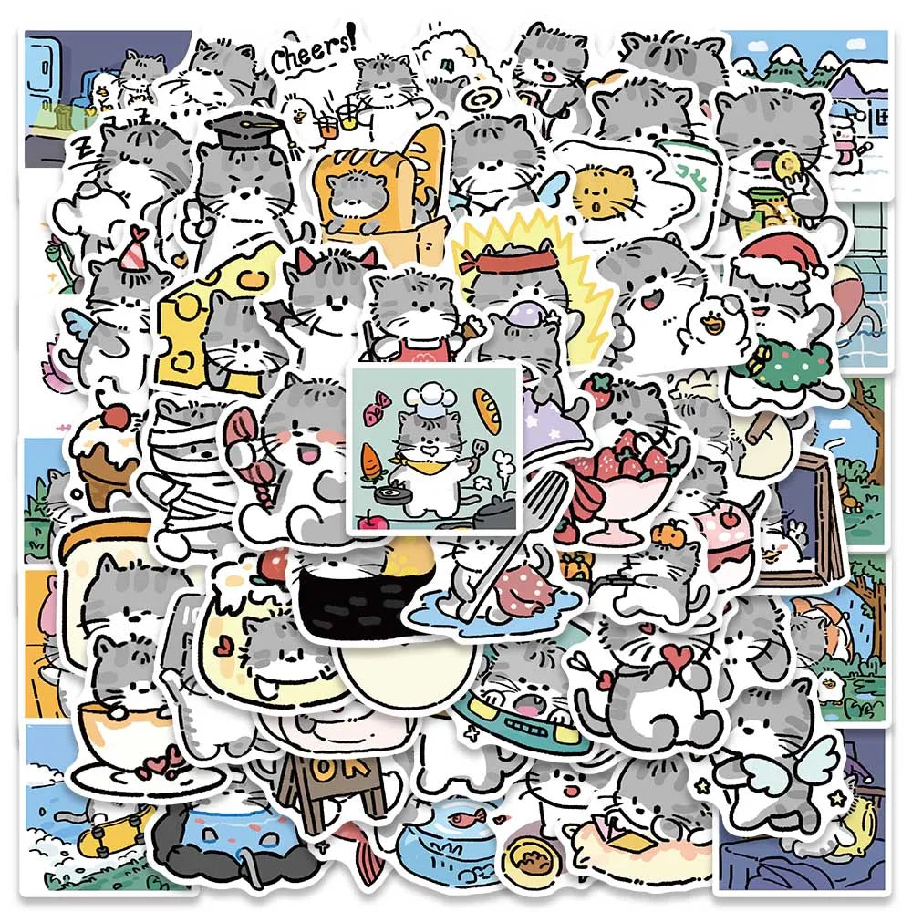 60PCS Cute Duck Cartoon Stickers Waterproof for Bike Luggage Guitar Skateboard Car Gifts (ONLINE ORDER ONLY)