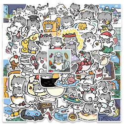 60PCS Cute Duck Cartoon Stickers Waterproof for Bike Luggage Guitar Skateboard Car Gifts (ONLINE ORDER ONLY)