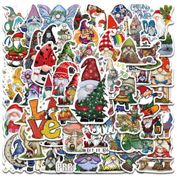 60PCS Christmas Santa Claus Stickers Vintage Notebook Luggage Laptop Decals Kids Toy (Online Order Only)