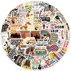 Vintage Country Music Stickers for Suitcase, Skateboard, Laptop, Luggage, Phone - 10/30/50Pcs DIY Decals (ONLINE ORDER ONLY)