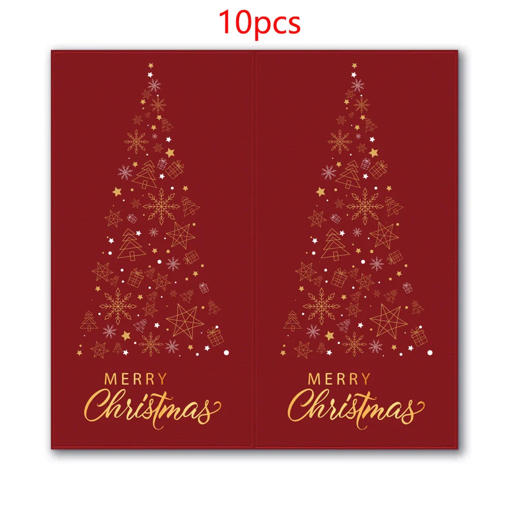 10-50pcs Merry Christmas Stickers 5*10cm Red Christmas Gift Decor Seal Stickers Cute Santa Stickers Stationery Supplies (Online Order Only)