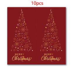 10-50pcs Merry Christmas Stickers 5*10cm Red Christmas Gift Decor Seal Stickers Cute Santa Stickers Stationery Supplies (Online Order Only)