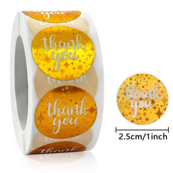 100-500pcs Color Thank You Stickers Bake Decoration Sticker Wedding Birthday Party Gift Wrapper Sealing Labels (ONLINE ORDER ONLY)