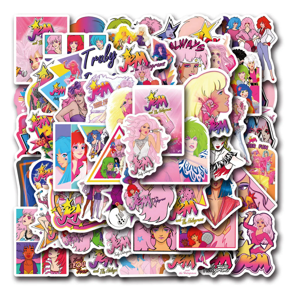 10/30/55PCS Jem And The Holograms Stickers Cartoon Movie Sticker Fantasy Film Graffiti Toy Luggage Laptop Guitar Car Bike Decals (ONLINE ORDER ONLY)