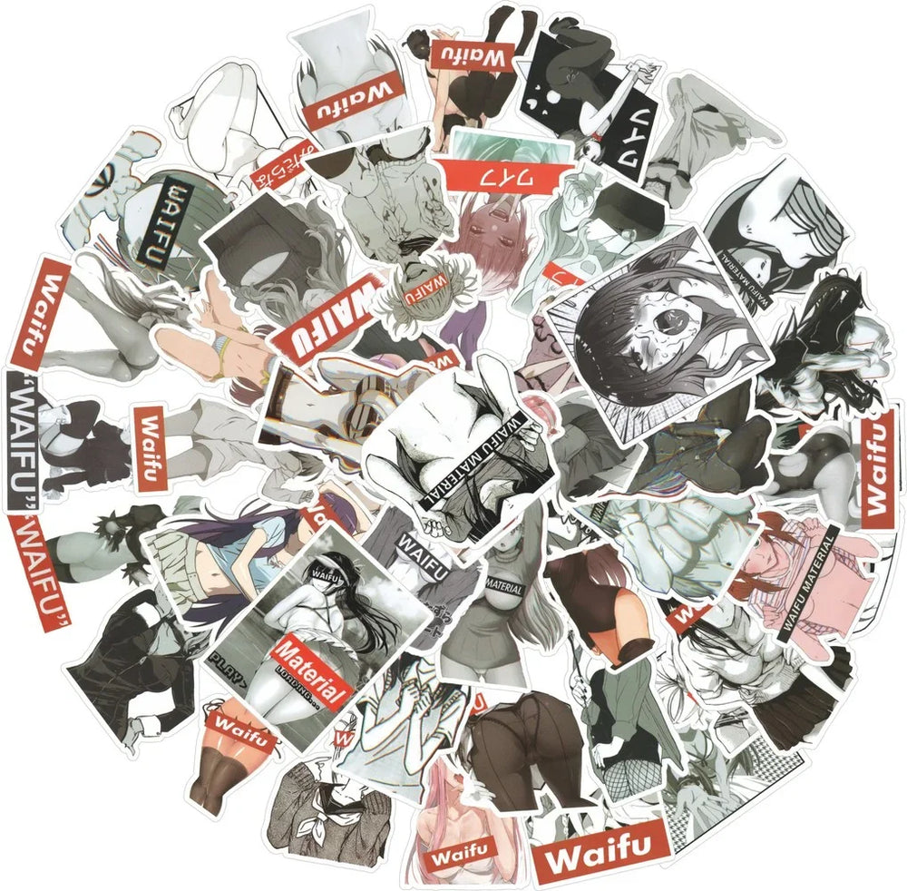 50/100Pcs Sexy Girl Hentai Waifu Bunny Girl Anime Sticker Bicycle Guitar Suitcase Notebook Motorcycle Graffiti Stickers Gift (ONLINE ORDER ONLY)