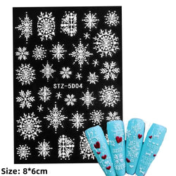 5D Embossed Gingerbread Man Nail Art Sticker Cute Christmas Winter Santa Claus Snowflake Elk Engraved Slider Manicure Decoration (ONLINE ORDER ONLY)